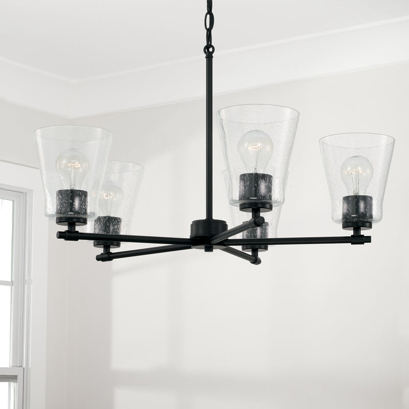 Capital Lighting 446951MB-533 Baker Five Light Chandelier, Matte Black Alternate Image 3.jpg