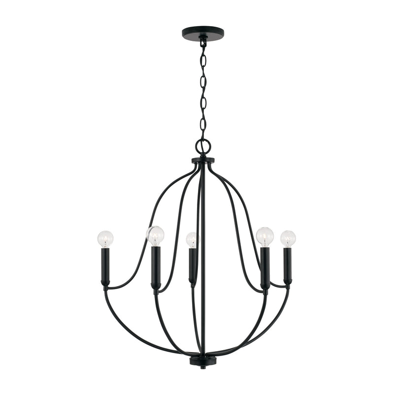 Capital Lighting 447051MB Madison Five Light Chandelier, Matte Black Alternate Image.jpg