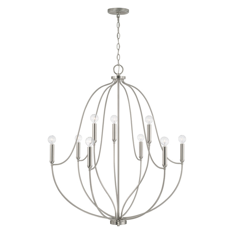 Capital Lighting 447091BN Madison Nine Light Chandelier, Brushed Nickel Alternate Image.jpg