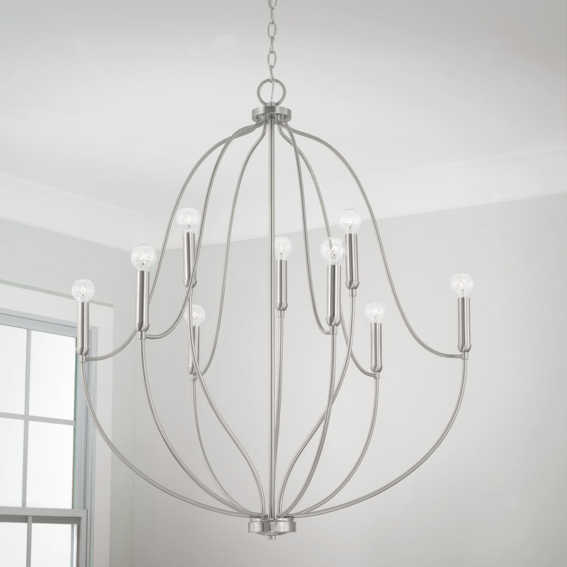 Capital Lighting 447091BN Madison Nine Light Chandelier, Brushed Nickel Alternate Image 3.jpg