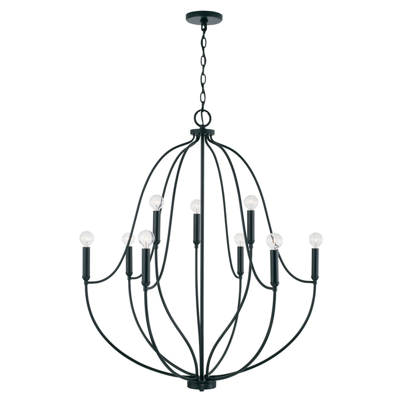 Capital Lighting 447091MB Madison Nine Light Chandelier, Matte Black Alternate Image.jpg