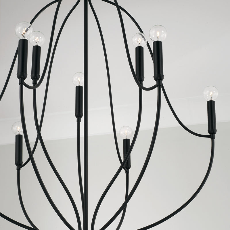 Capital Lighting 447091MB Madison Nine Light Chandelier, Matte Black Alternate Image 2.jpg