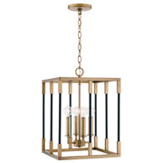 Capital Lighting 544741AB Bleeker Four Light Foyer Pendant, Aged Brass and Black Alternate Image.jpg