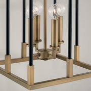 Capital Lighting 544741AB Bleeker Four Light Foyer Pendant, Aged Brass and Black Alternate Image 2.jpg
