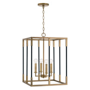 Capital Lighting 544742AB Bleeker Four Light Foyer Pendant, Aged Brass and Black Alternate Image 2.jpg