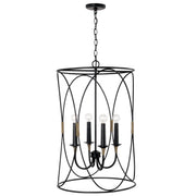 Capital Lighting 545641KB Amara Four Light Foyer Pendant, Matte Black with Brass Alternate Image.jpg