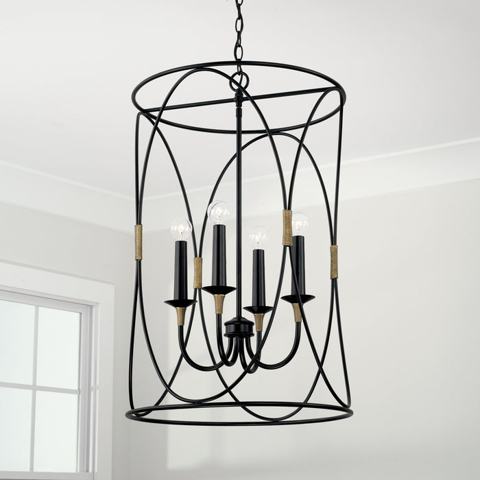 Capital Lighting 545641KB Amara Four Light Foyer Pendant, Matte Black with Brass Alternate Image 3.jpg