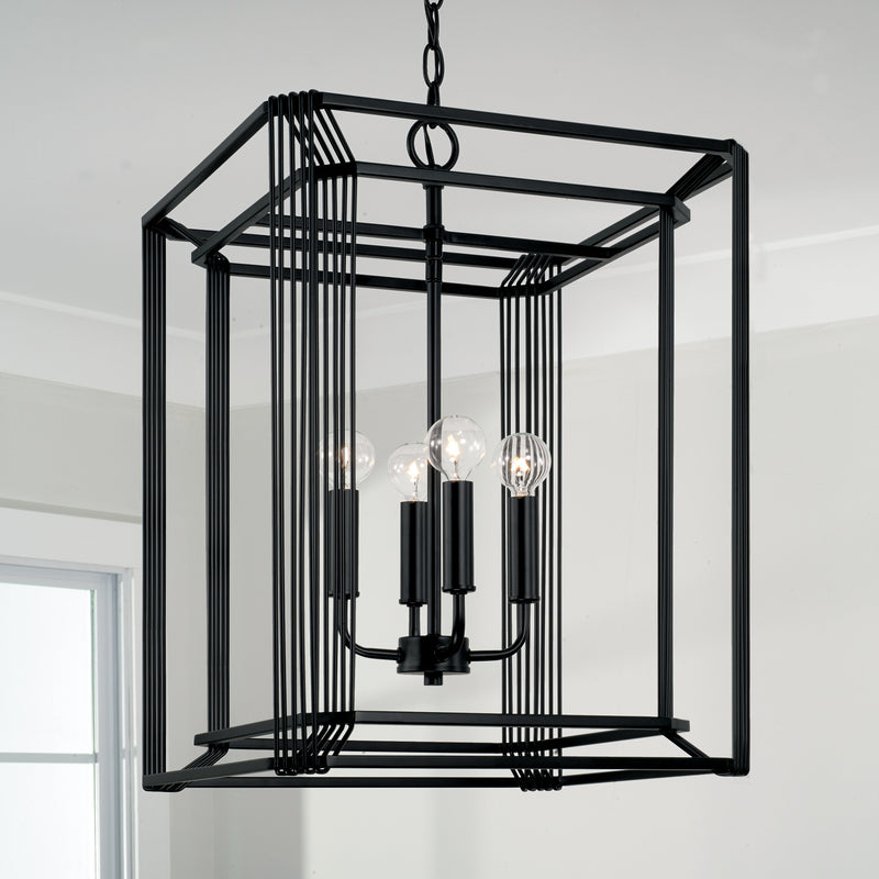 Capital Lighting 546041MB Lennon Four Light Foyer Pendant, Matte Black Alternate Image 2.jpg