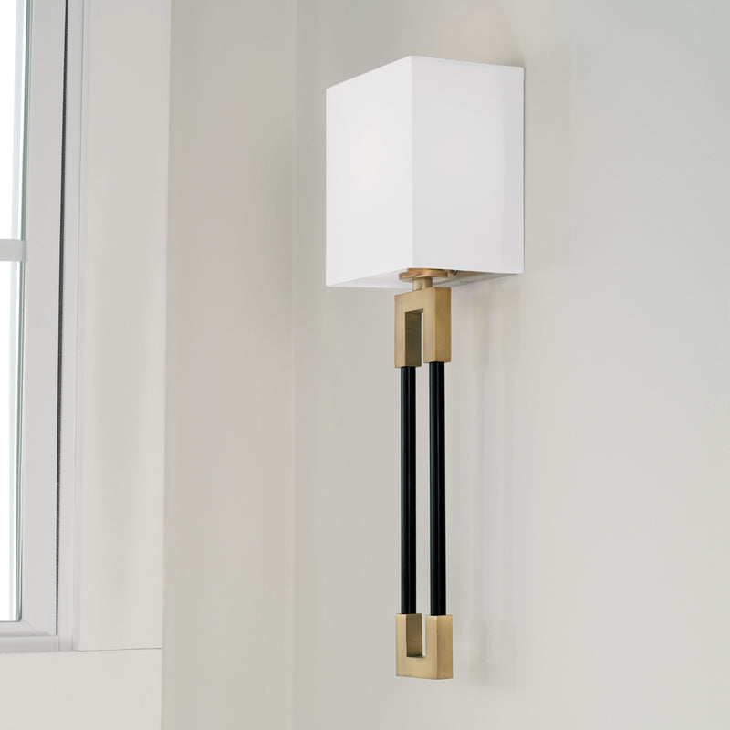 Capital Lighting 644711AB Bleeker One Light Wall Sconce, Aged Brass and Black Alternate Image 2.jpg