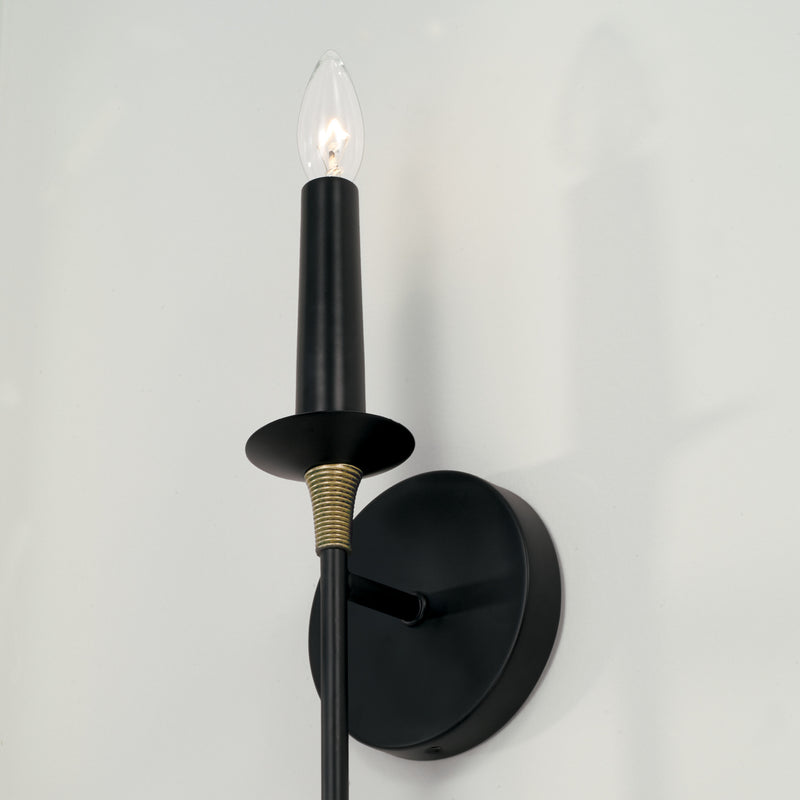 Capital Lighting 645611KB Amara One Light Wall Sconce, Matte Black with Brass Alternate Image.jpg