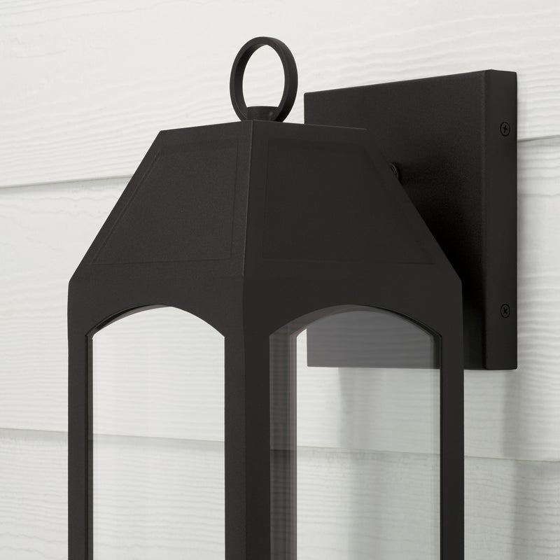 Capital Lighting 946311BK-GL Burton One Light Outdoor Wall Lantern, Black Alternate Image.jpg