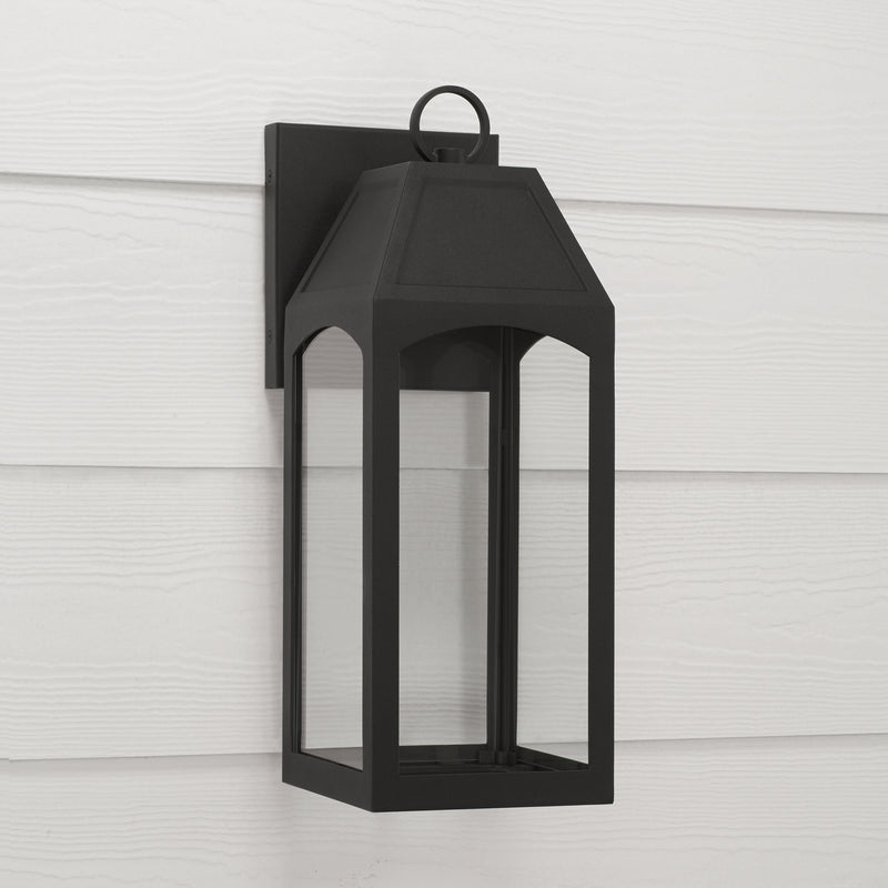Capital Lighting 946311BK-GL Burton One Light Outdoor Wall Lantern, Black Alternate Image 2.jpg