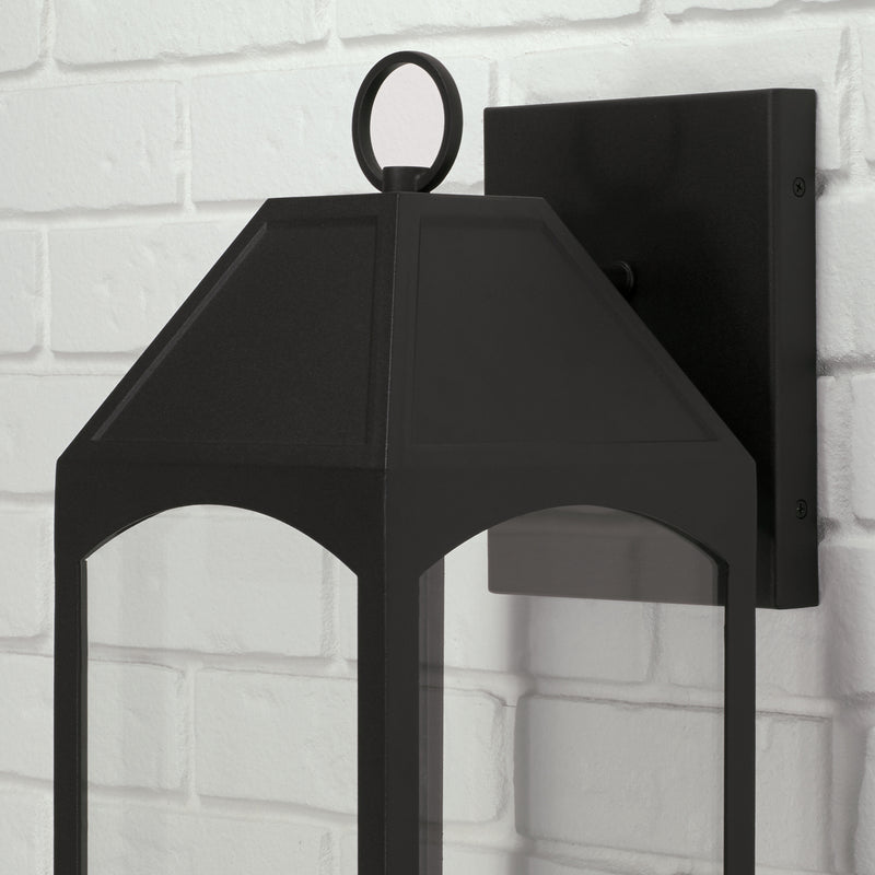 Capital Lighting 946321BK-GL Burton One Light Outdoor Wall Lantern, Black Alternate Image.jpg
