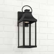 Capital Lighting 946411BK-GL Bradford One Light Outdoor Wall Lantern, Black Alternate Image 2.jpg