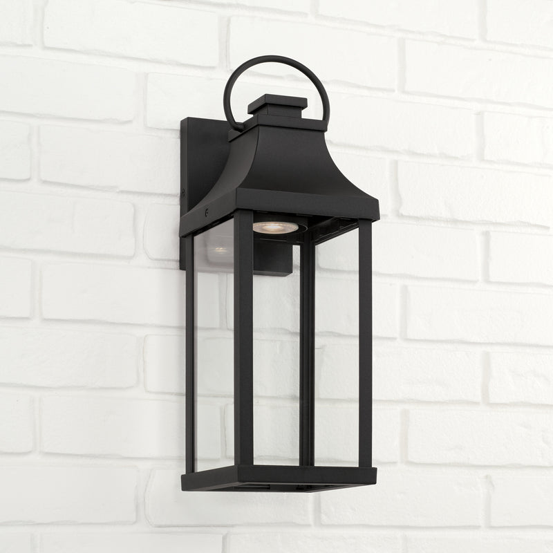 Capital Lighting 946411BK-GL Bradford One Light Outdoor Wall Lantern, Black Alternate Image 2.jpg