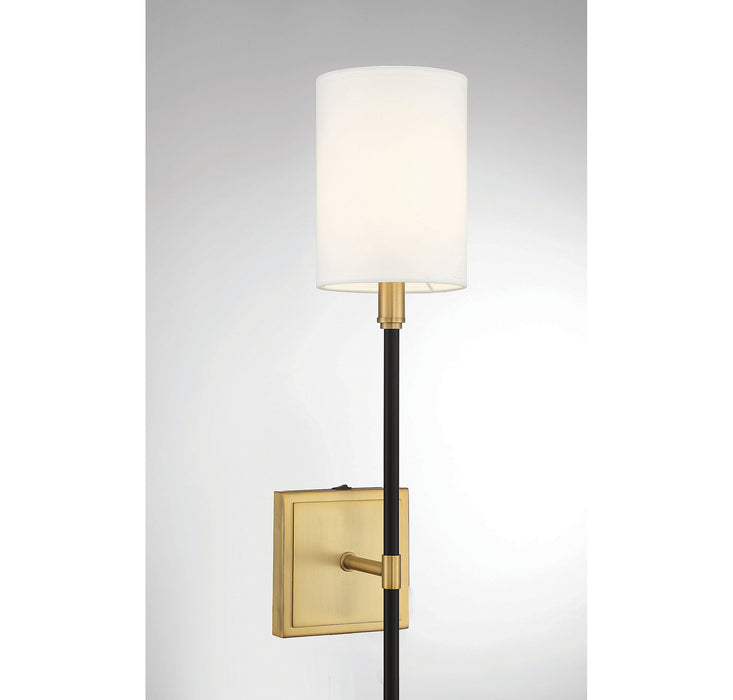 Shoppers Lighting SH90069BNB Chelsea One Light Wall Sconce, Black with Natural Brass Accents Alternate Image.jpg