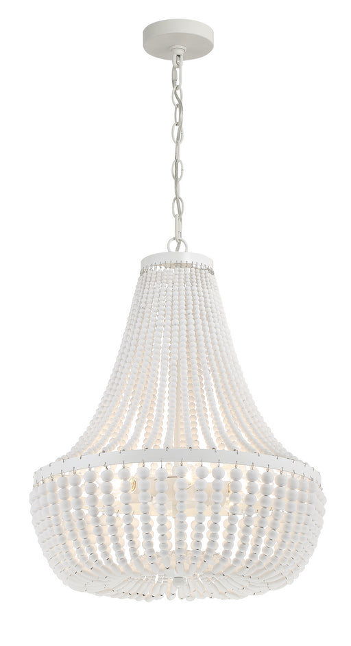 Crystorama 608-MT Rylee Six Light Chandelier Matte White Alternate Image.jpg