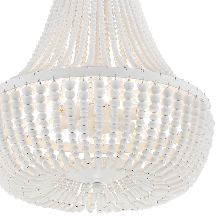 Crystorama 608-MT Rylee Six Light Chandelier Matte White Alternate Image 4.jpg