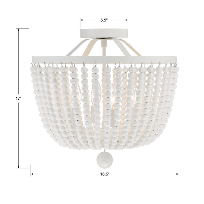 Crystorama 604-MT_CEILING Rylee Four Light Semi Flush Mount Matte White Alternate Image 2.jpg