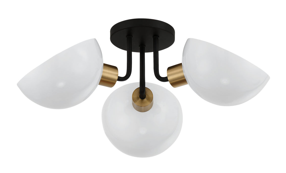 Crystorama GIG-810-BK-AG Gigi Three Light Semi Flush Mount Black / Aged Brass Alternate Image 2.jpg