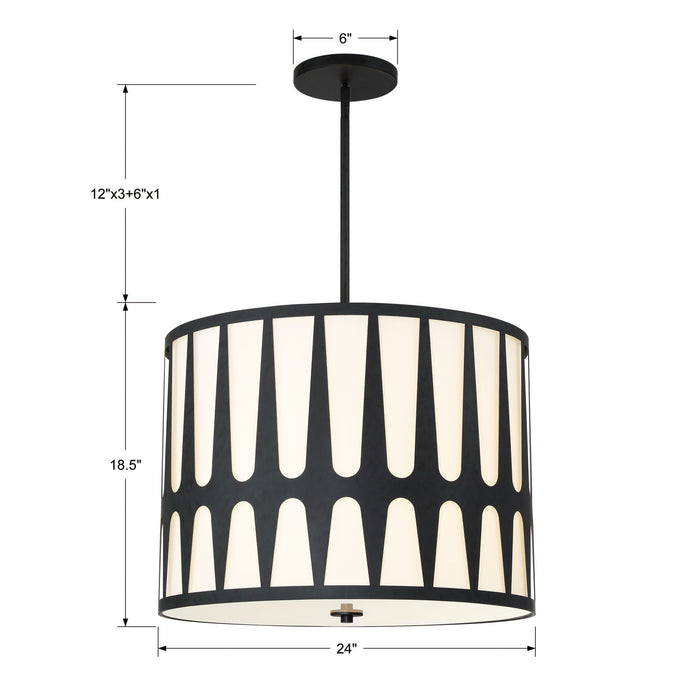 Crystorama ROY-809-BK Royston Five Light Pendant Black Alternate Image 2.jpg