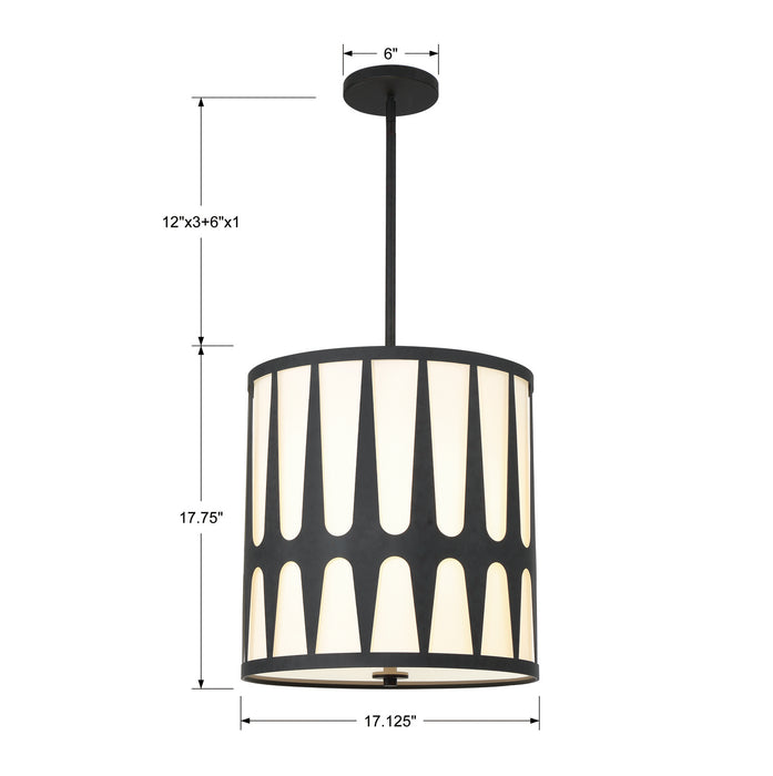 Crystorama ROY-805-BK Royston Four Light Pendant Black Alternate Image 2.jpg