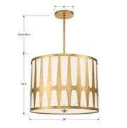 Crystorama ROY-809-GA Royston Five Light Pendant Antique Gold Alternate Image 2.jpg