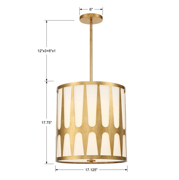 Crystorama ROY-805-GA Royston Four Light Pendant Antique Gold Alternate Image 2.jpg