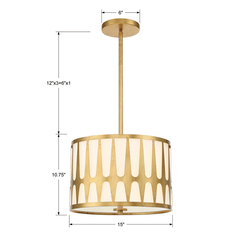 Crystorama ROY-803-GA Royston Three Light Pendant Antique Gold Alternate Image.jpg