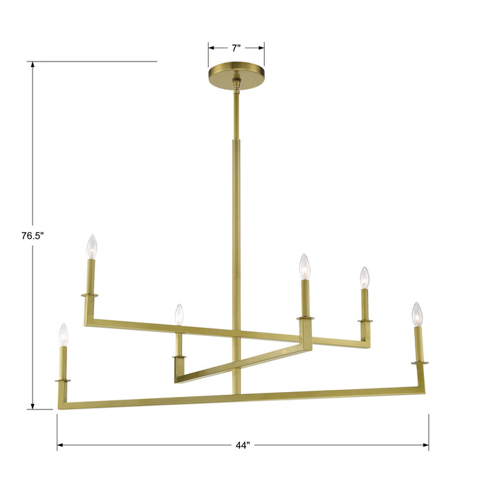 Crystorama DNT-6046-AG Dante Six Light Chandelier Aged Brass Alternate Image 4.jpg