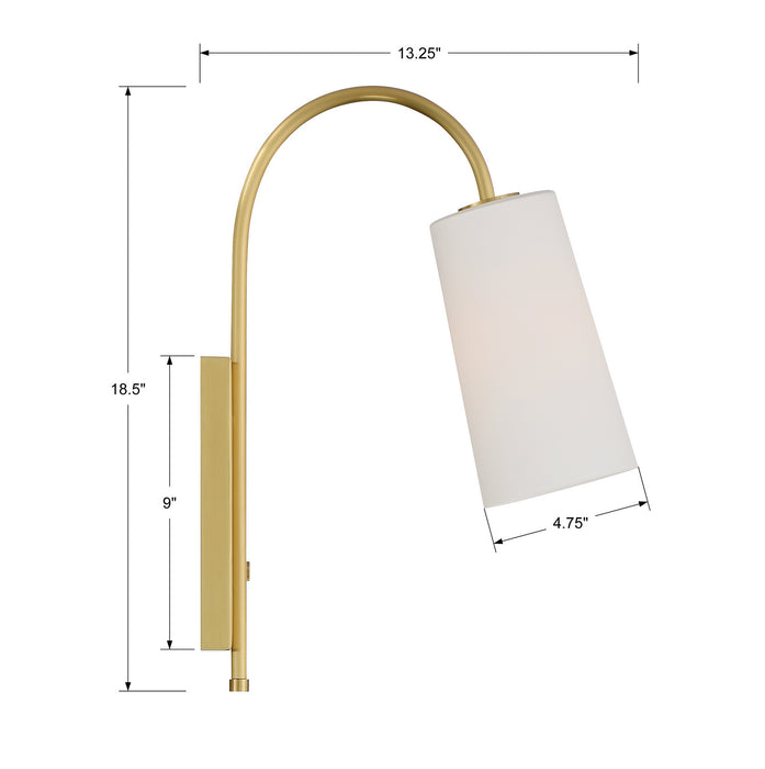 Crystorama ALX-4501-AG Alexa One Light Wall Sconce Aged Brass Alternate Image 2.jpg