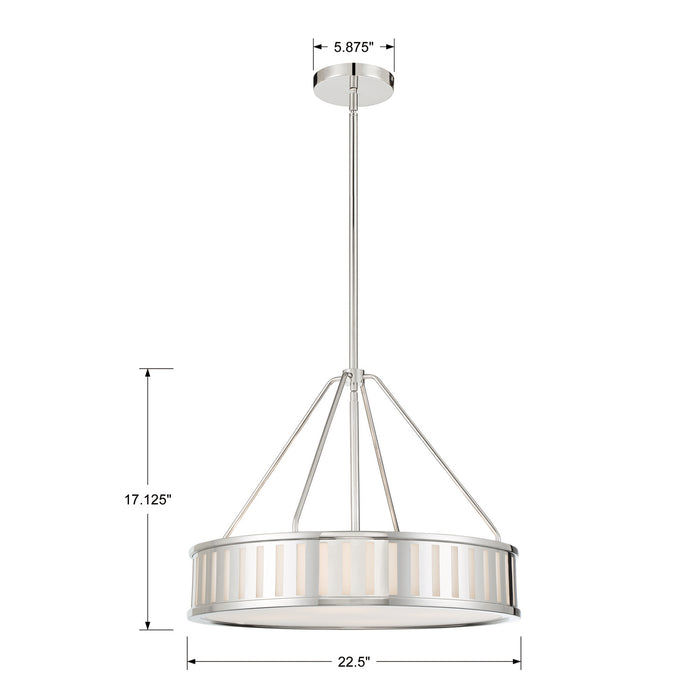 Crystorama KEN-8304-PN Kendal Four Light Pendant Polished Nickel Alternate Image 4.jpg