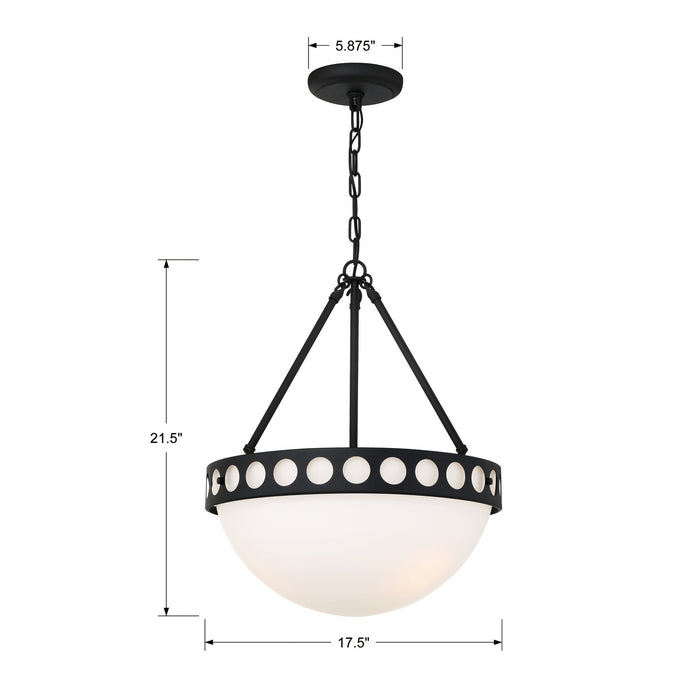 Crystorama KIR-B8105-BF Kirby Three Light Chandelier Black Forged Alternate Image 4.jpg