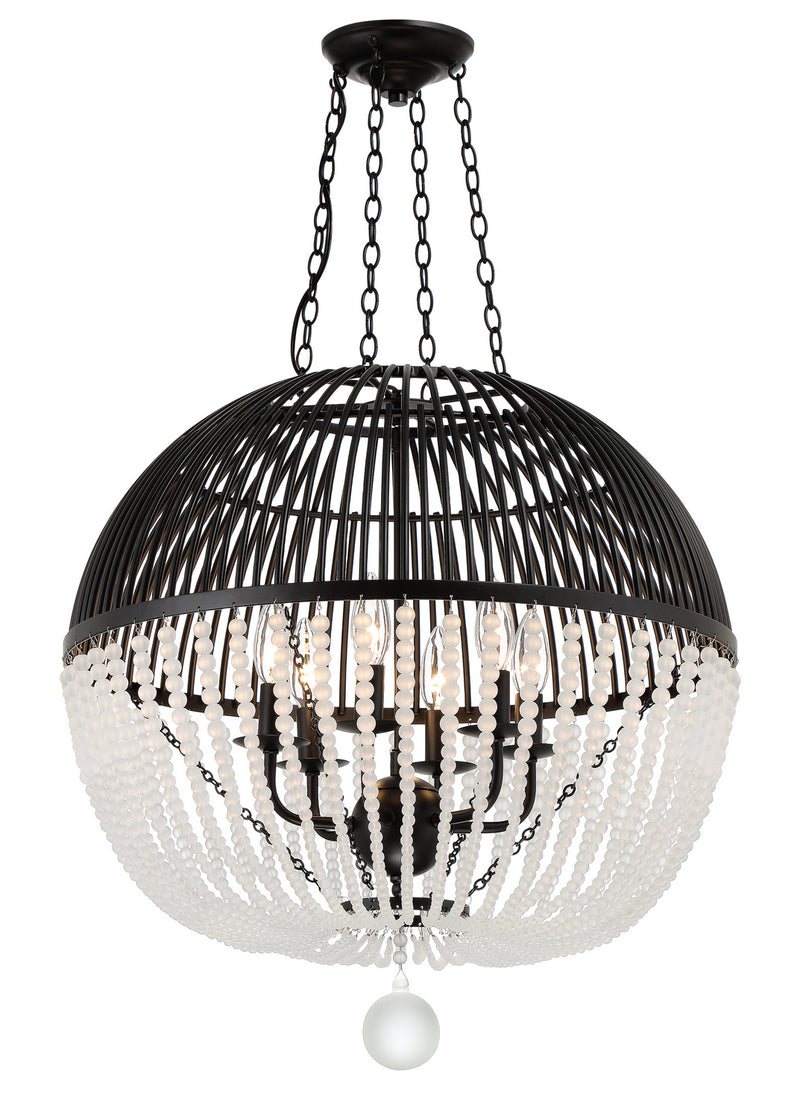 Crystorama DUV-626-MK Duval Six Light Pendant Matte Black Alternate Image.jpg