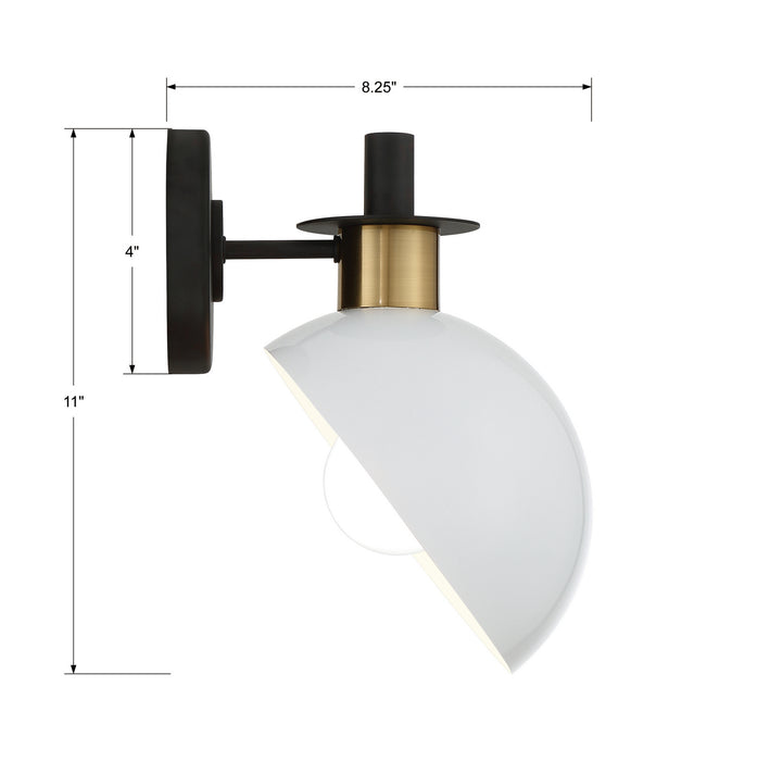 Crystorama GIG-811-BK-AG Gigi One Light Wall Sconce Black / Aged Brass Alternate Image 4.jpg