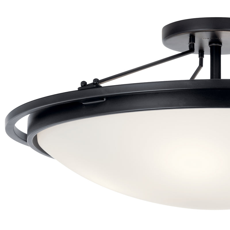Kichler 42025BK Four Light Semi Flush Mount, Black (2)