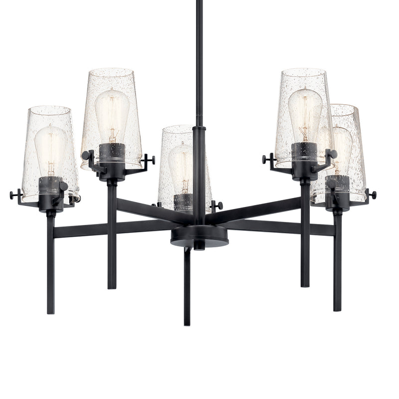 Kichler 43694BK Five Light Chandelier, Black (3)