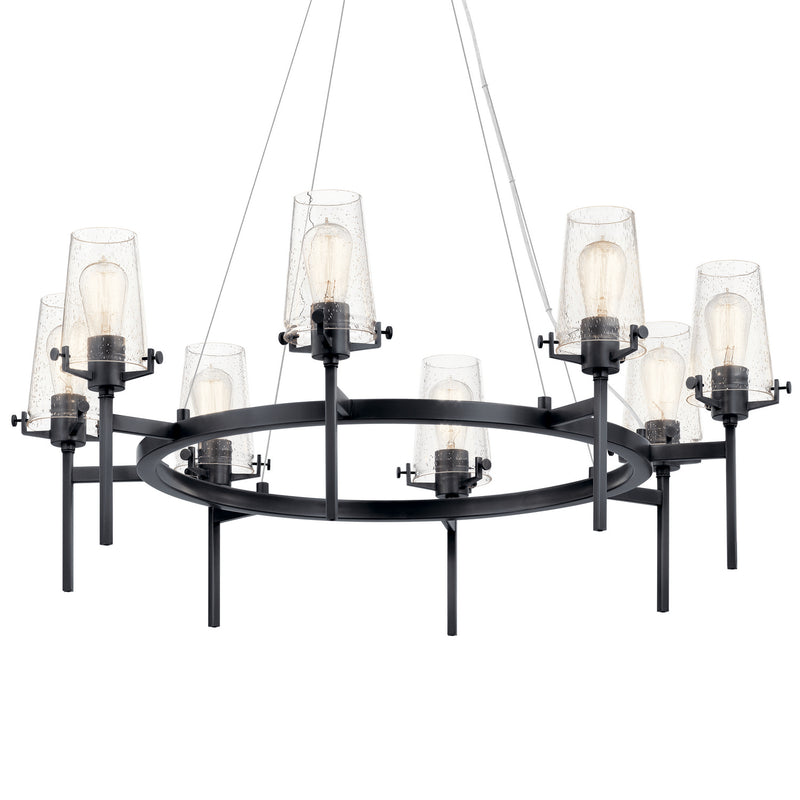 Kichler 43695BK Eight Light Chandelier, Black (3)