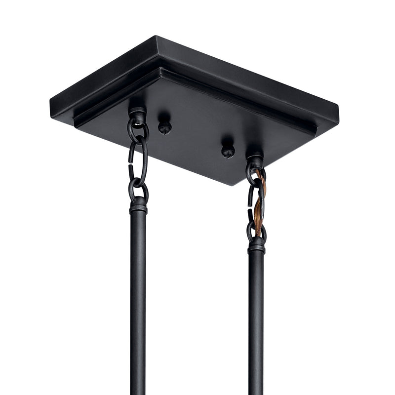 Kichler 43696BK Eight Light Linear Chandelier, Black (2)