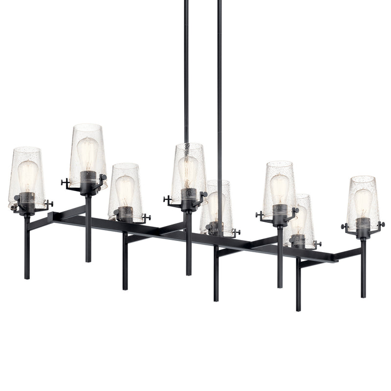 Kichler 43696BK Eight Light Linear Chandelier, Black (3)