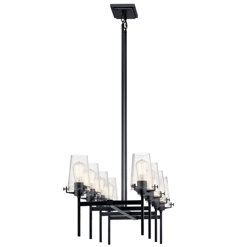 Kichler 43696BK Eight Light Linear Chandelier, Black (4)
