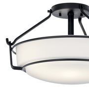 Kichler 44085BK Three Light Semi Flush Mount, Black (2)