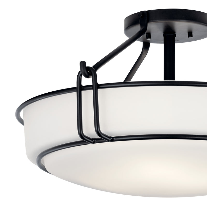 Kichler 44086BK Four Light Semi Flush Mount, Black (2)