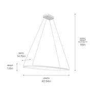 Kichler 84312WH LED Chandelier, White (6)