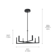 Kichler 84313MBK LED Chandelier, Matte Black (6)