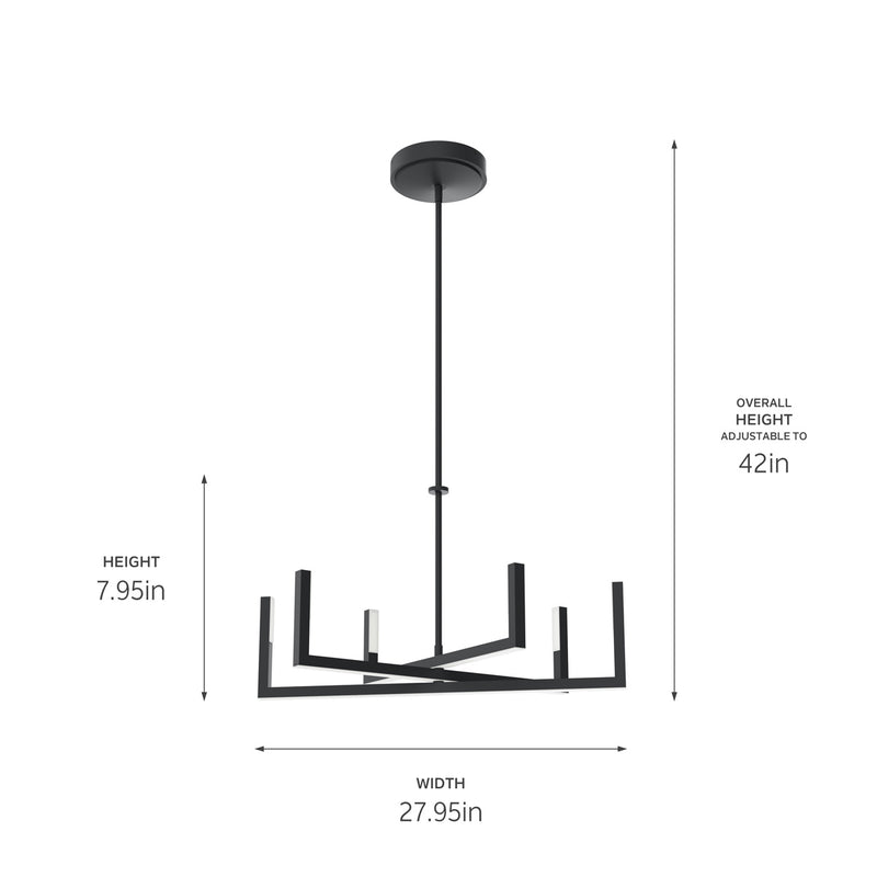Kichler 84313MBK LED Chandelier, Matte Black (6)