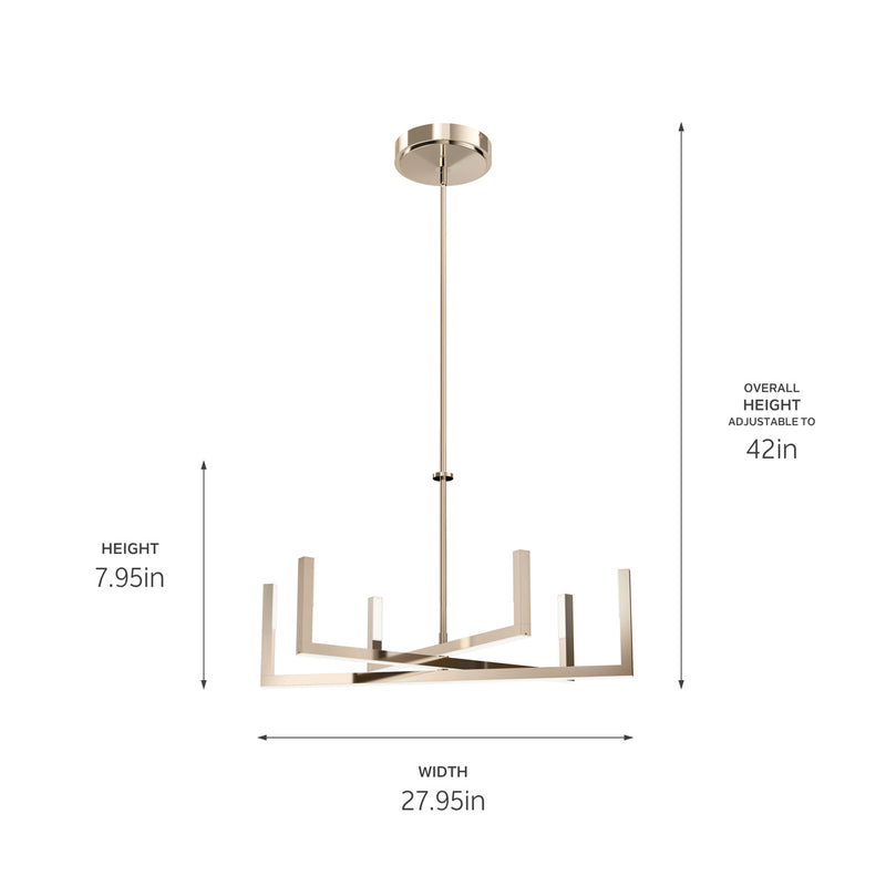 Kichler 84313PN LED Chandelier, Polished Nickel (6)