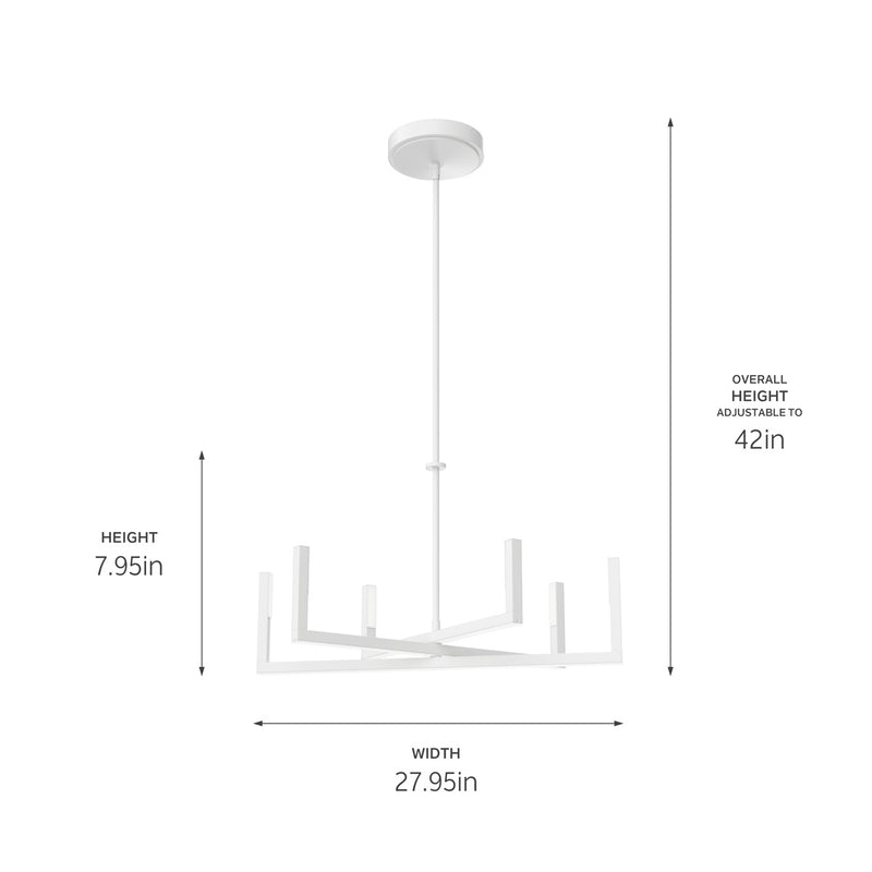 Kichler 84313WH LED Chandelier, White (6)