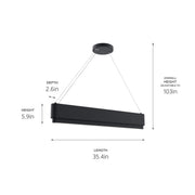 Kichler 84316MBK LED Linear Chandelier, Matte Black (6)
