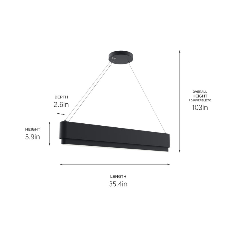 Kichler 84316MBK LED Linear Chandelier, Matte Black (6)